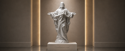 Modern Marble-Look Jesus Statue