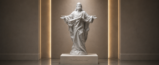 Modern Marble-Look Jesus Statue