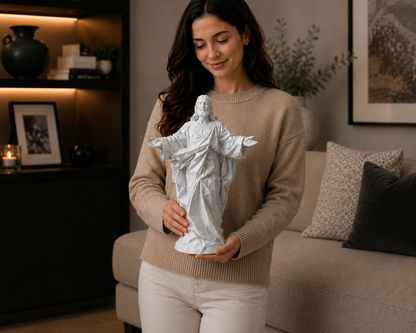Modern Marble-Look Jesus Statue