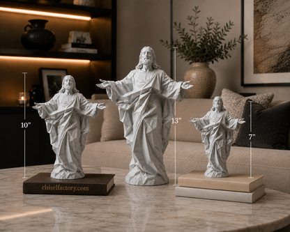 Modern Marble-Look Jesus Statue